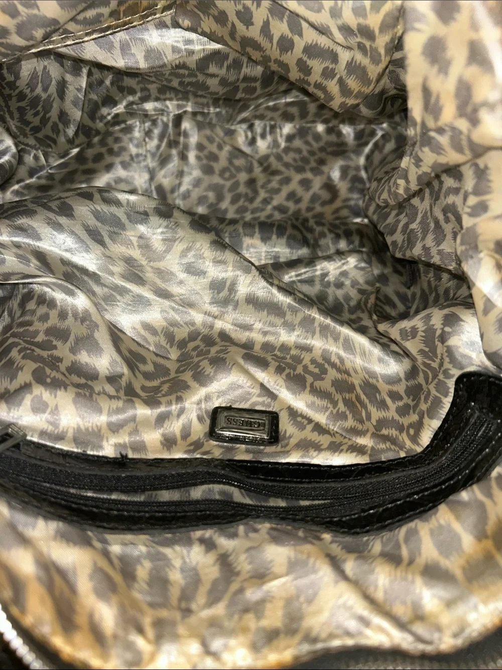 GUESS Vintage Y2K Black Monogram Satchel Handbag